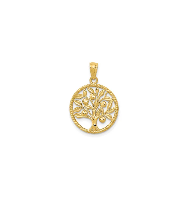 statement silver feather earrings Trees of Life Pendant (14K)