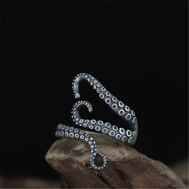 dainty gold chain ring Octopus Arms Stainless Steel Ring