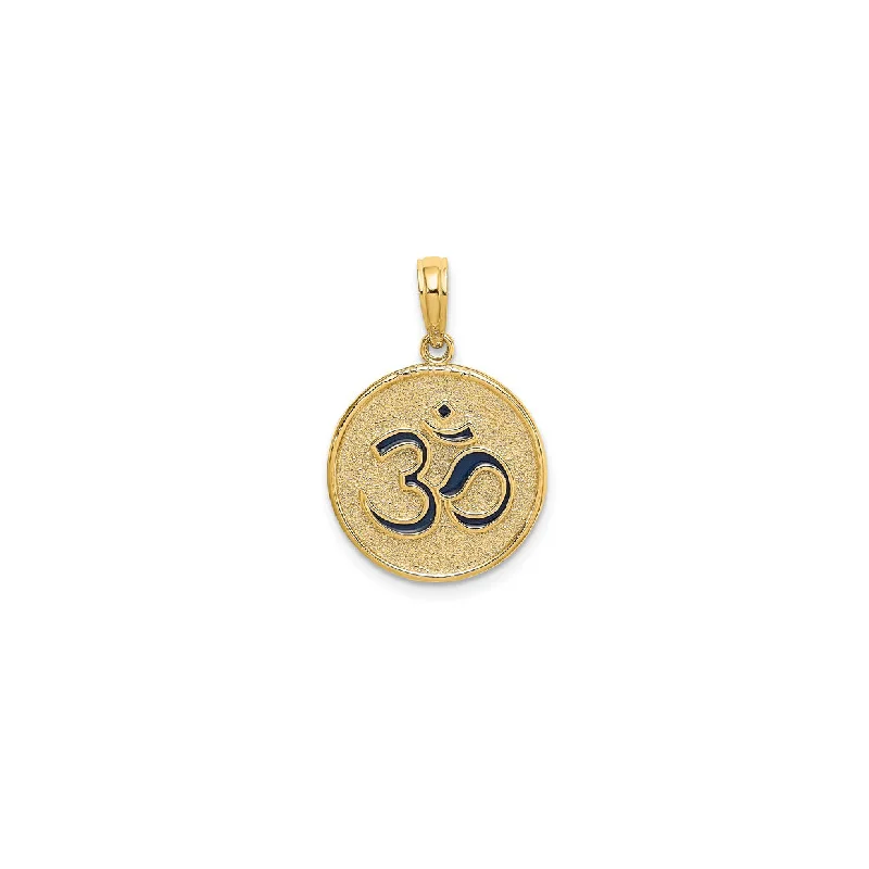 classic wedding set with diamonds Om Medallion Pendant (14K)