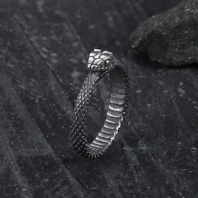 elegant aquamarine drop earrings Ouroboros Snake Stainless Steel Ring