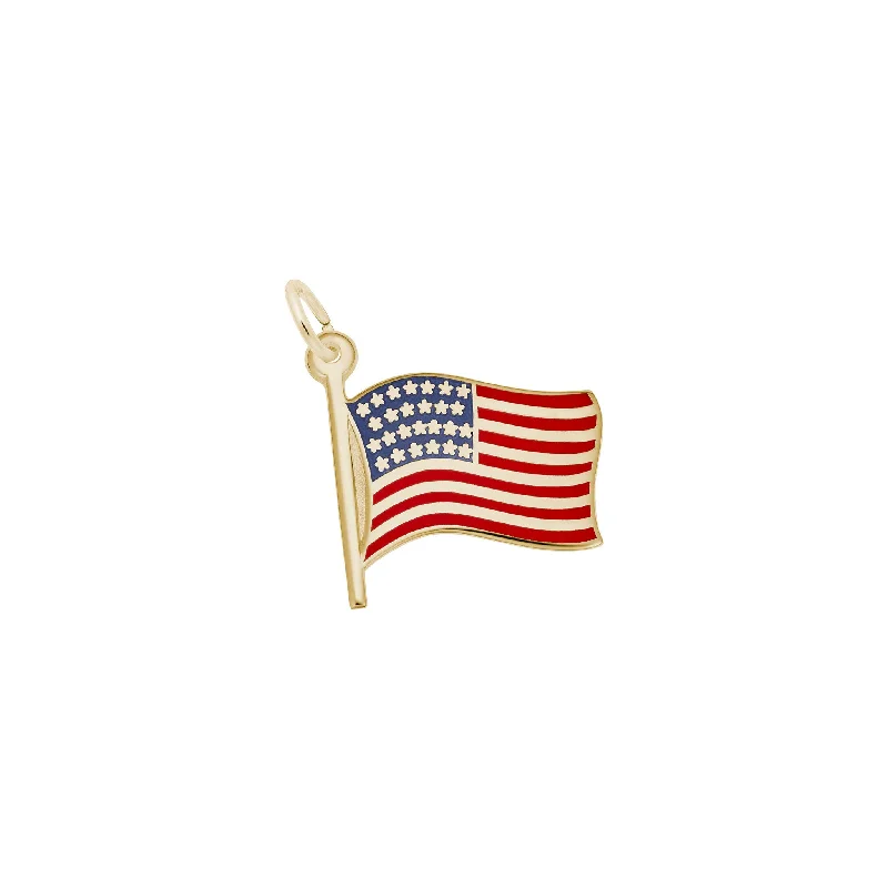vintage cameo brooch jewelry Painted American Flag Charm
