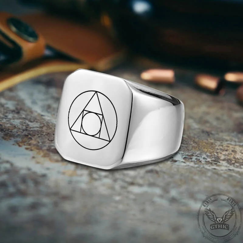 gothic claw ring men’s silver Philosopher Stone Stainless Steel Occultism Ring