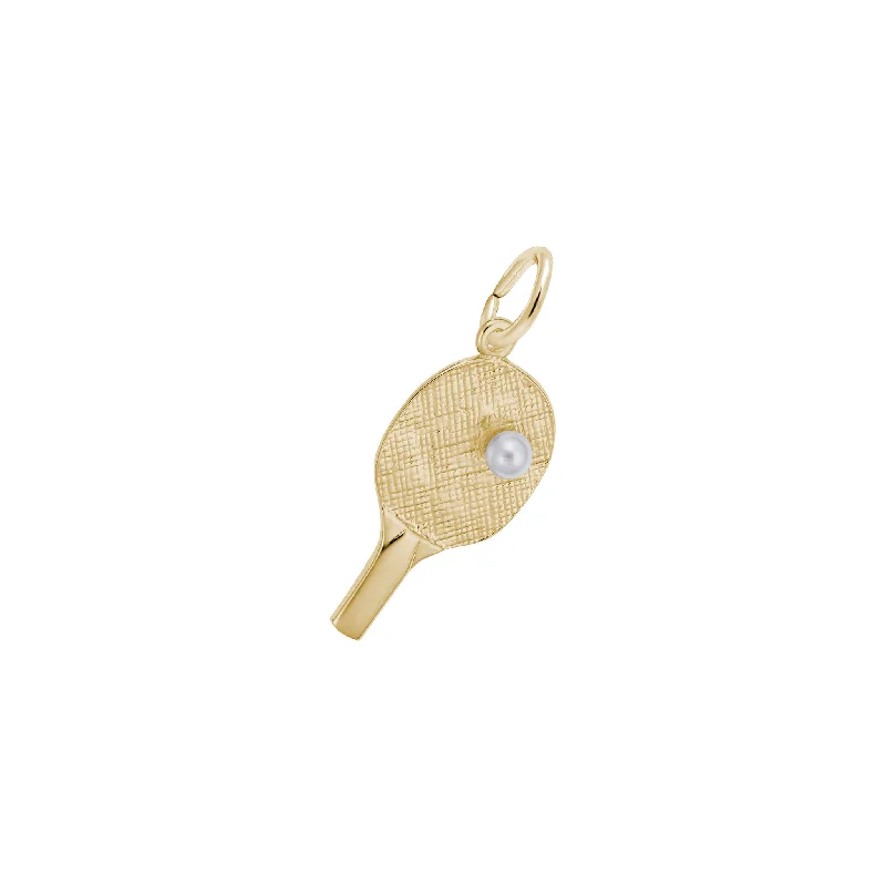 minimalist diamond stud earrings Ping Pong Paddle Charm