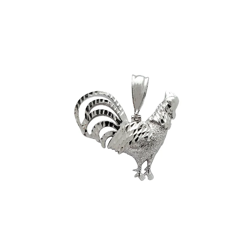 dainty lotus flower ring Rooster Pendant (Silver)