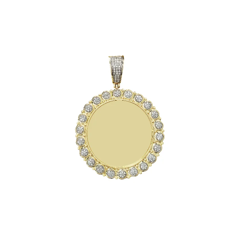 celestial constellation necklace silver Round Diamond Picture Pendant (10K)