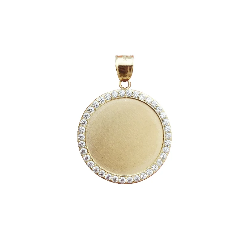 white gold infinity ring Round Picture Pendant (14K)