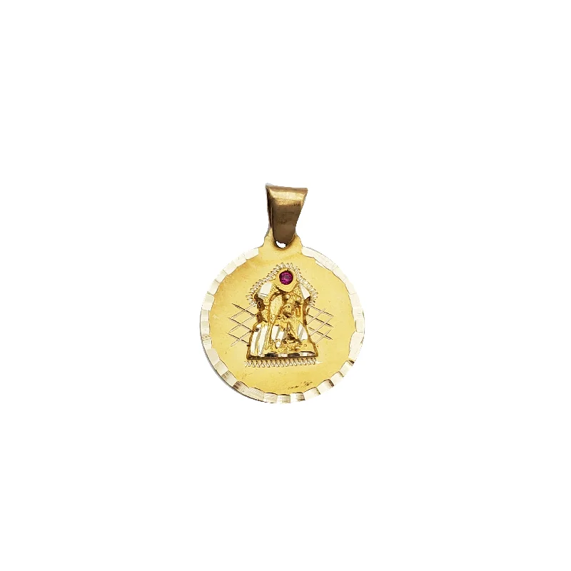 small diamond cross pendant Round Shape Santa Barbara Pendant (14K)