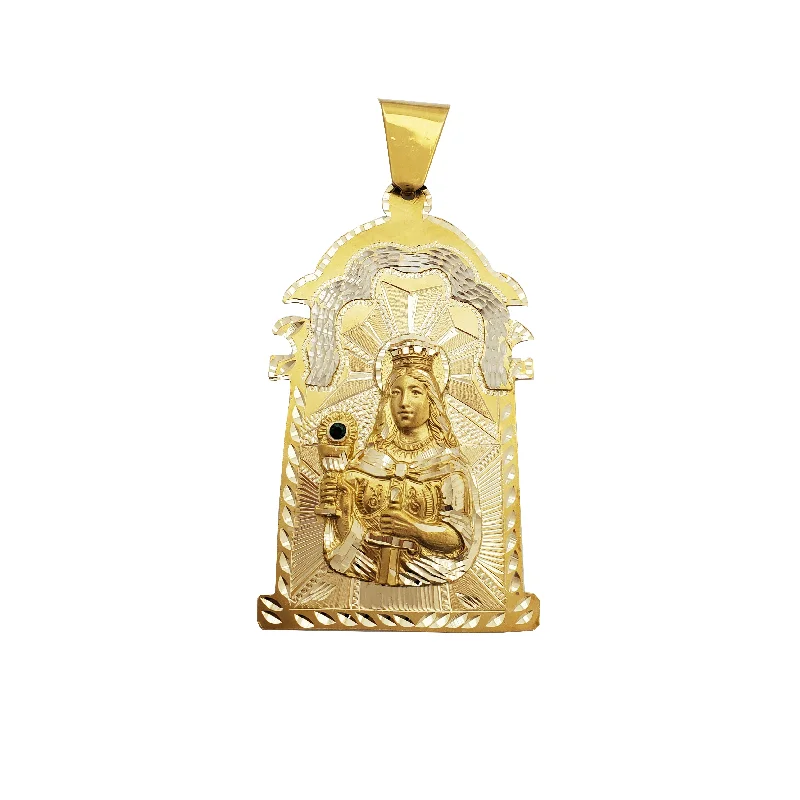 vintage Victorian brooch pin Saint Barbara Pendant (14K)