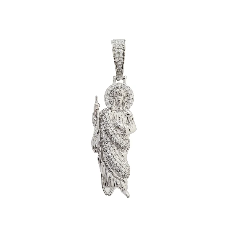 gothic black onyx ring men Saint Jude Pendant (Silver)