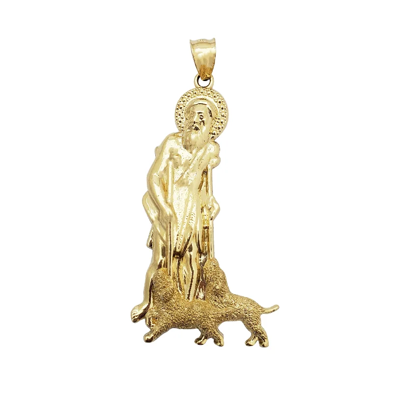 rose gold snake chain bracelet Saint Lazarus Pendant (14K)
