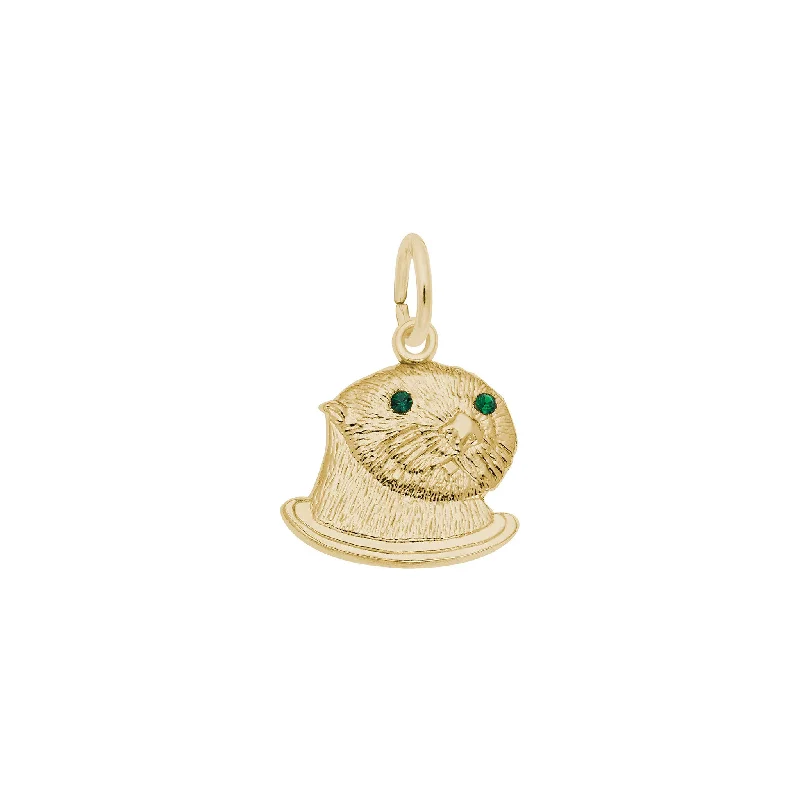 custom engraved infinity necklace Sea Otter with Gemstones Eyes Charm