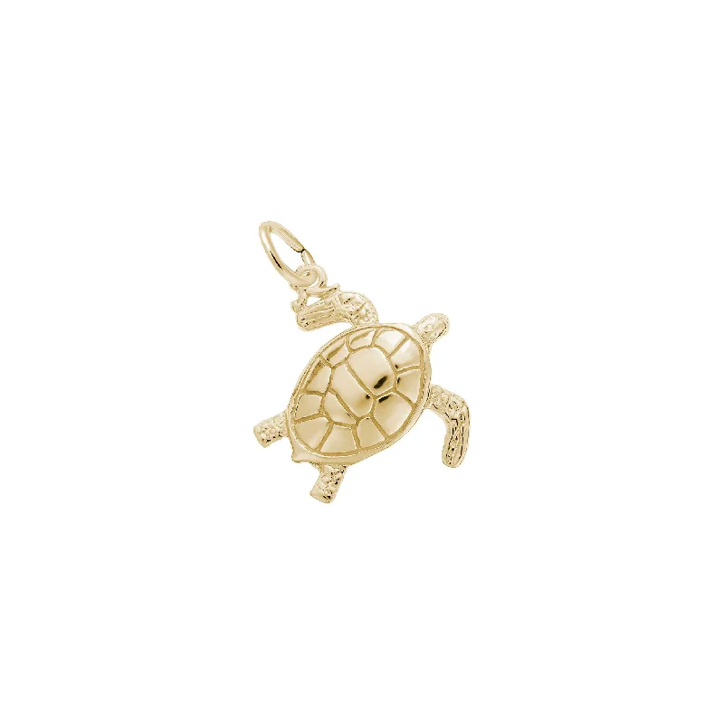 gold heart-shaped pendant necklace Sea Turtle Charm