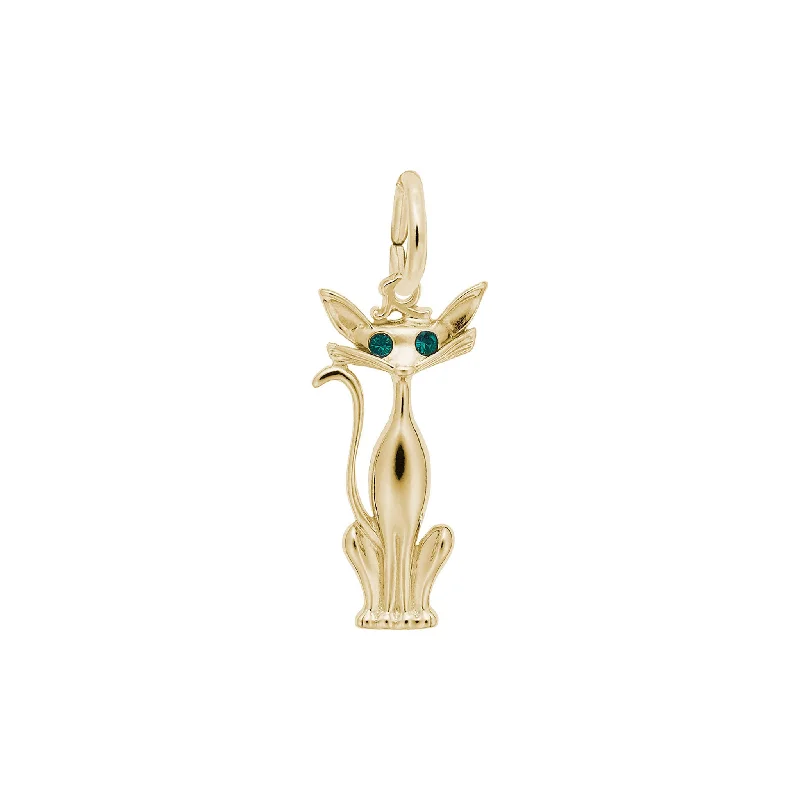 delicate chain necklace gold Siamese Cat Charm