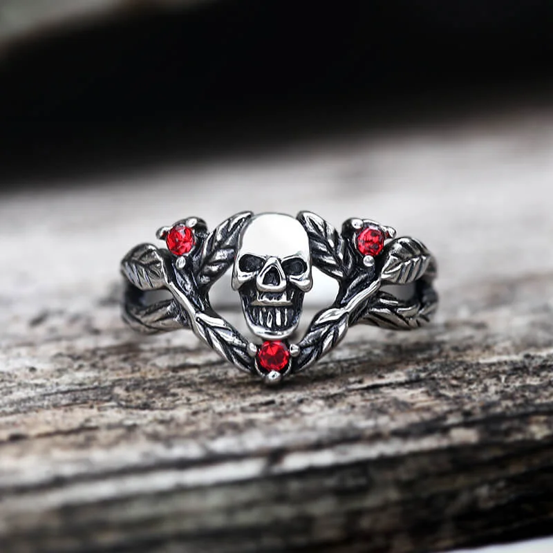 vintage diamond brooch Spider Thorns Stainless Steel Skull Ring