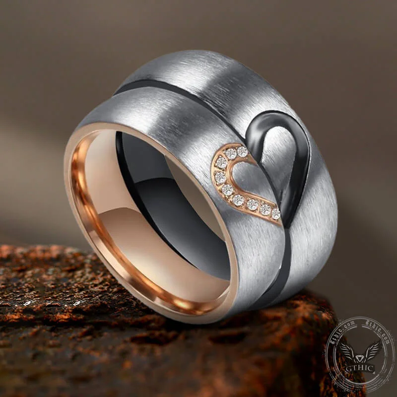 braided wedding ring men Spliced Heart Titanium Couple Ring