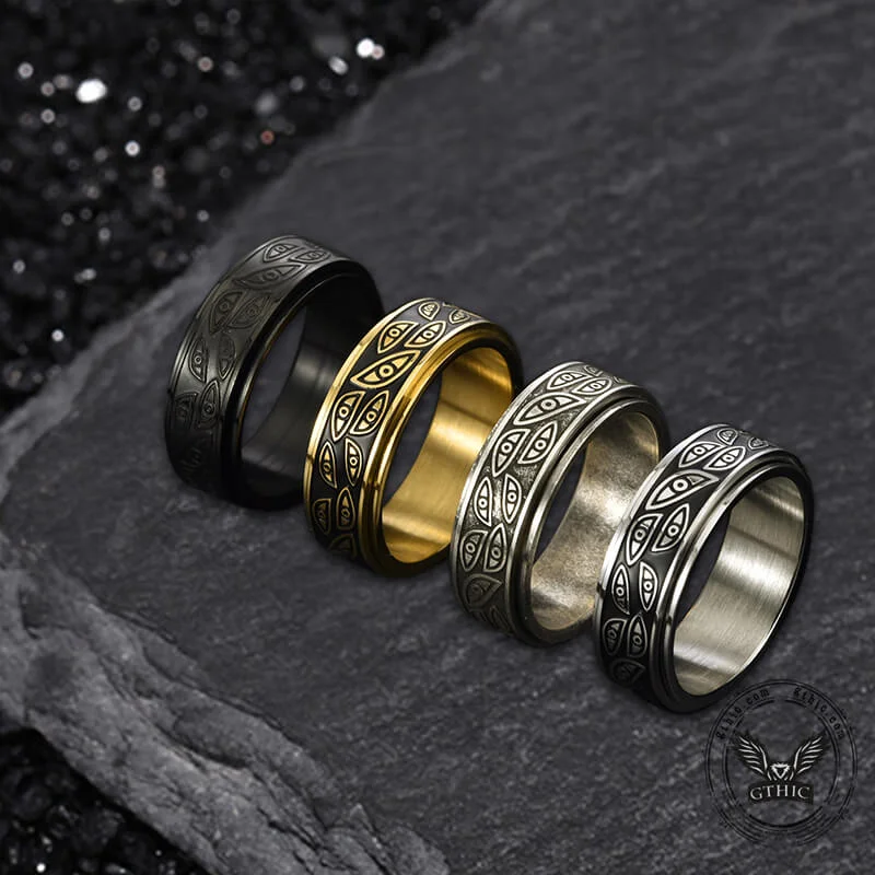 eternity ring for anniversary Stylish Corruption Demon Eye Spinner Ring
