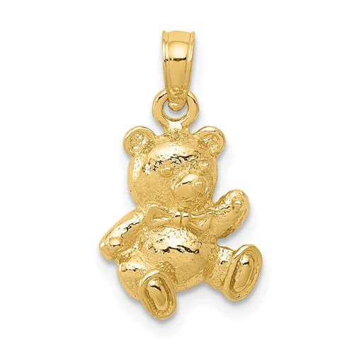 handcrafted filigree ring silver Teddy Bear Pendant (14K)