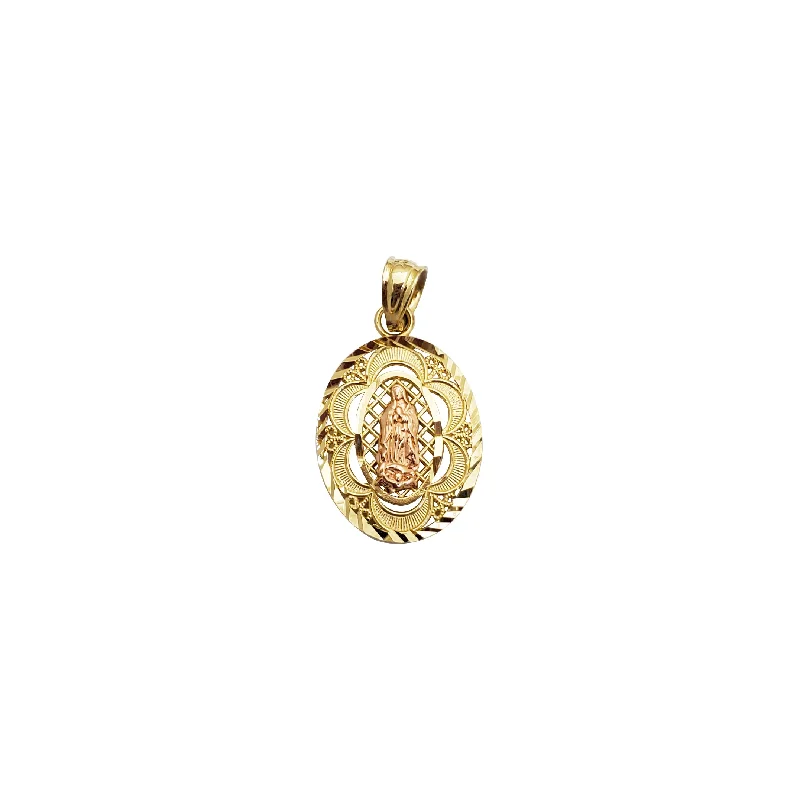 minimalist gold square earrings Texture Guadalupe Pendant (14K)