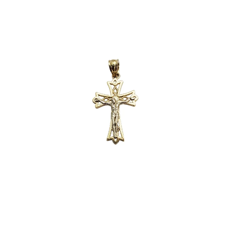 colorful gemstone engagement ring Tiny Crucifix Pendant (14K)