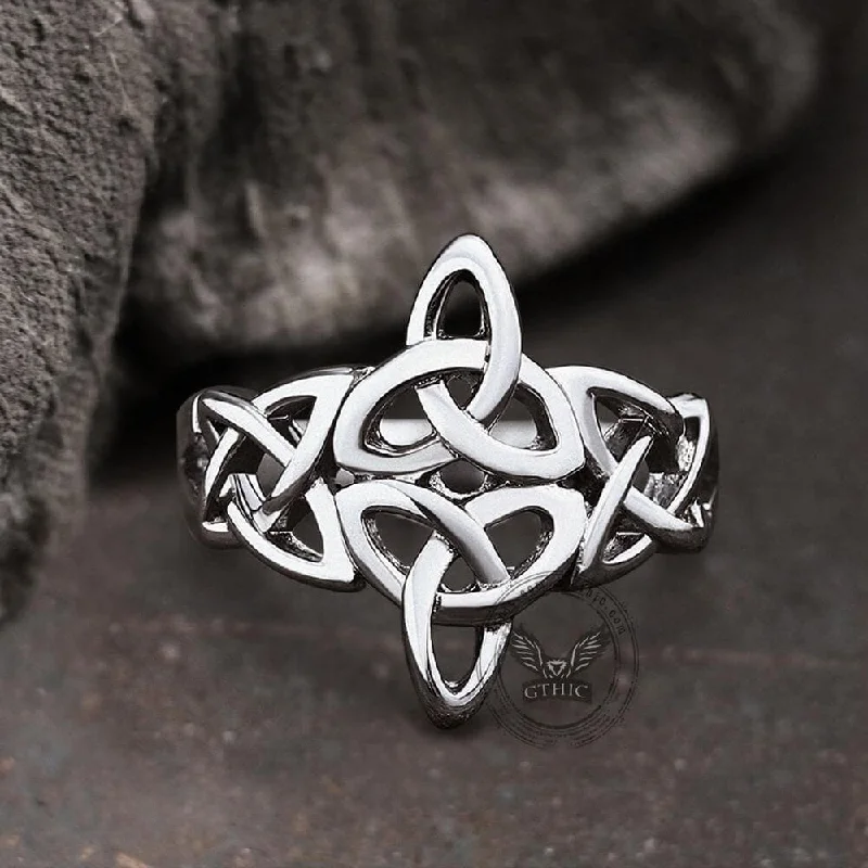 minimalist infinity ring Triquetra Irish Celtics Stainless Steel Viking Ring