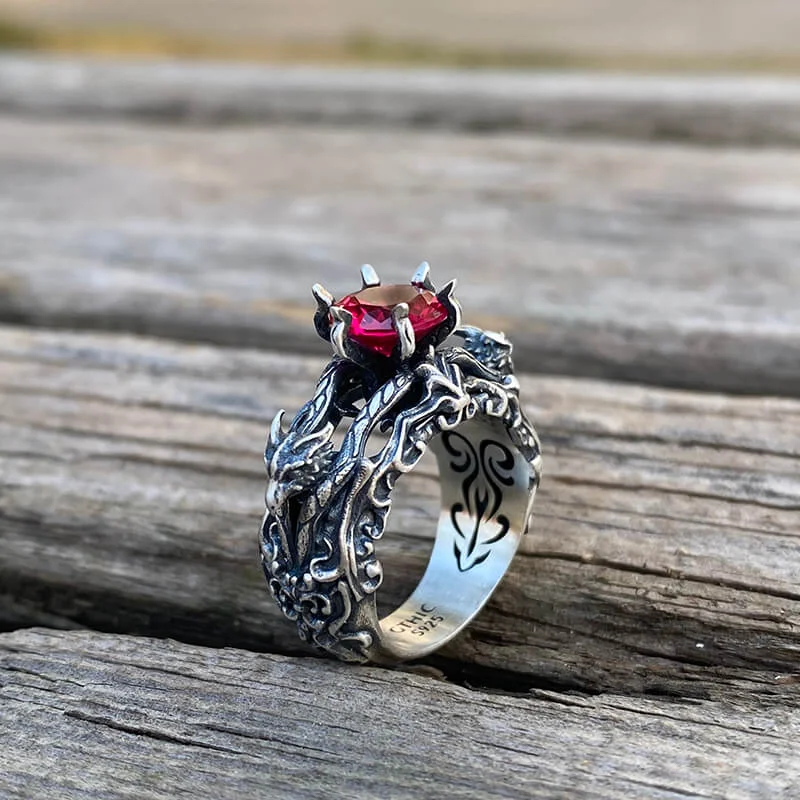 minimalist rose gold bracelet Vintage Dragon Zircon Sterling Silver Ring
