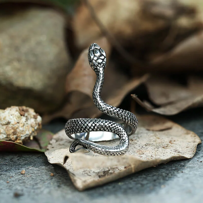 vintage diamond pendant necklace Vintage Snake Stainless Steel Ring