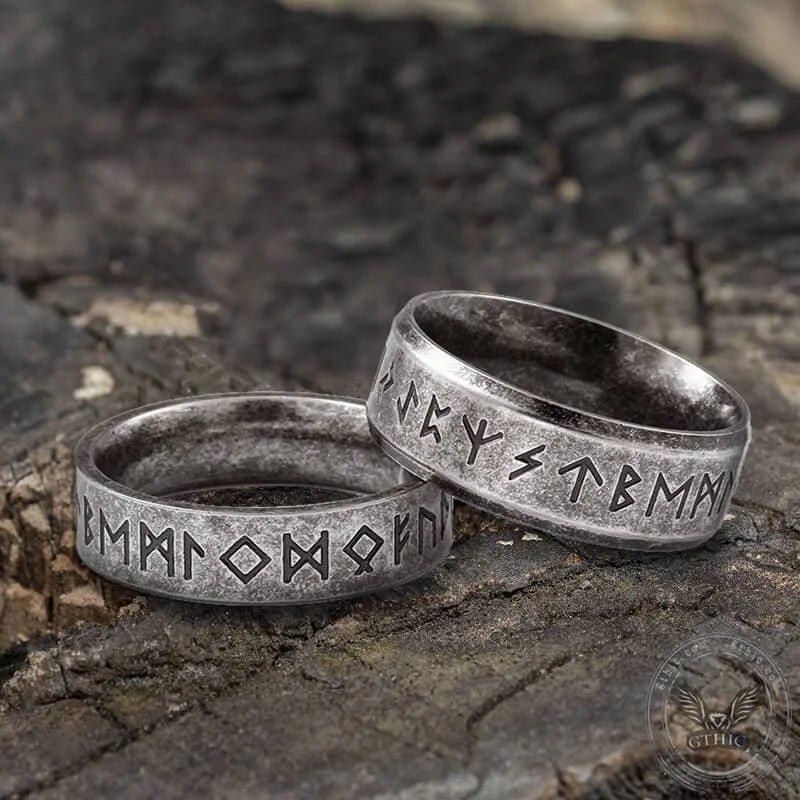 vintage pearl engagement ring Vintage Viking Runes Stainless Steel Ring