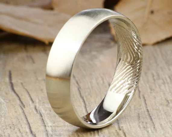 delicate heart stud earrings Your Actual Finger Print Rings, Handmade Men Wome RINGS - Matte Silver Titanium Rings 7mm delicate heart stud earrings Your Actual Finger Print Rings, Handmade Men Wome RINGS - Matte Silver Titanium Rings 7mm