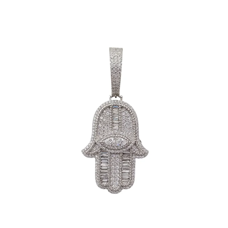 dainty birthstone ring for women Zirconia Baguette Evil-Eye Hamsa Hand Pendant (Silver) dainty birthstone ring for women Zirconia Baguette Evil-Eye Hamsa Hand Pendant (Silver)
