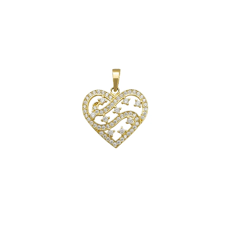celestial sun charm anklet Zirconia Heart Pendant (14K)
