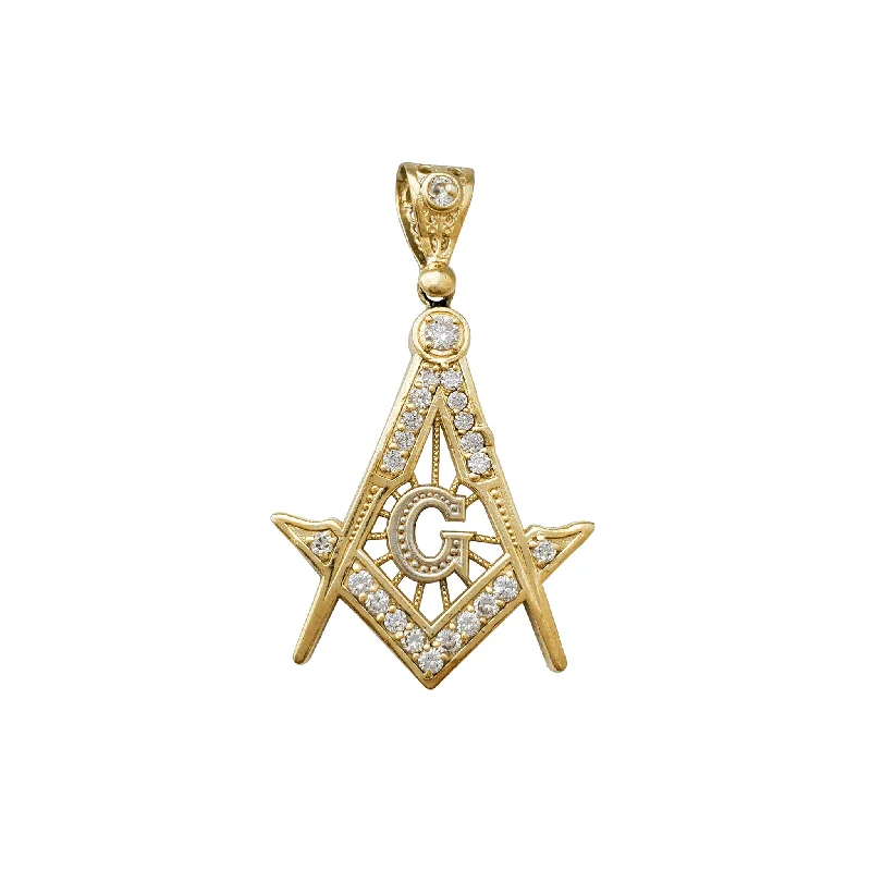 gemstone stacking rings colorful Zirconia Masonic Pendant (14K)