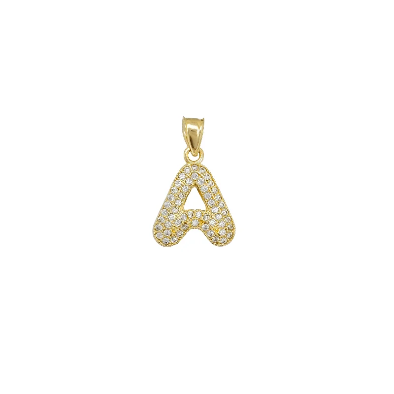 personalized engraved locket Zirconia Milgrain Initial Letter Pendant (14K)